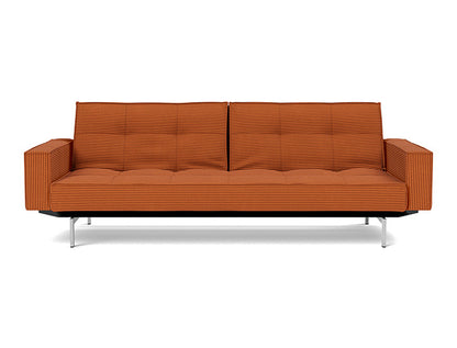 Splitback Chrome Sofa Bed With Arms - variant image