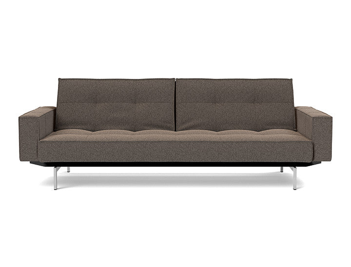 Splitback Chrome Sofa Bed With Arms - variant image