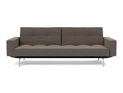 Splitback Chrome Sofa Bed With Arms - variant image