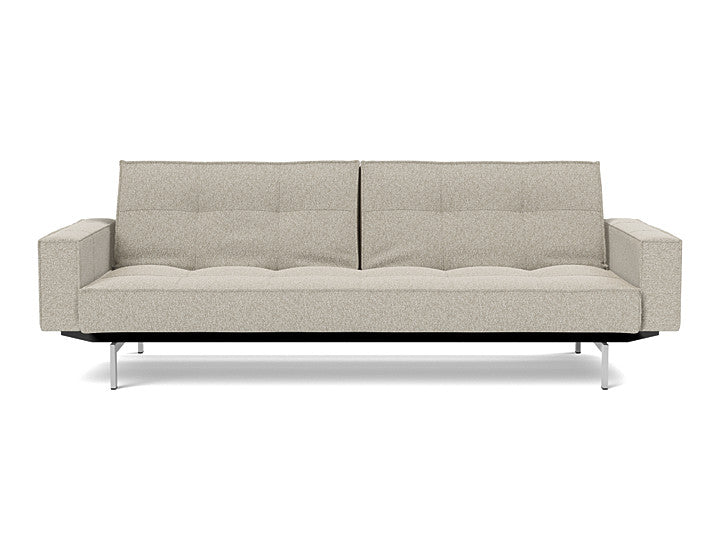 Splitback Chrome Sofa Bed With Arms - variant image