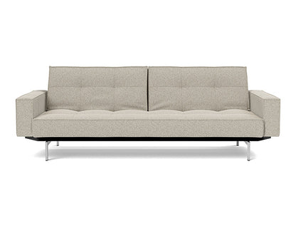 Splitback Chrome Sofa Bed With Arms - variant image