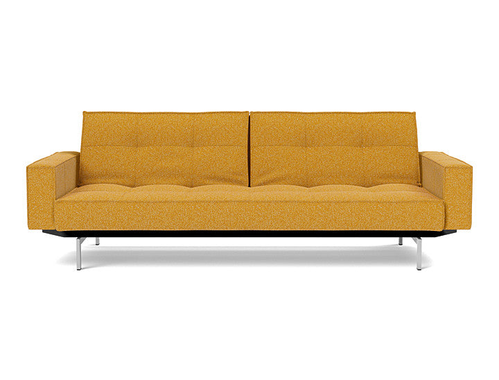 Splitback Chrome Sofa Bed With Arms - variant image