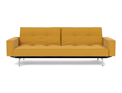 Splitback Chrome Sofa Bed With Arms - variant image
