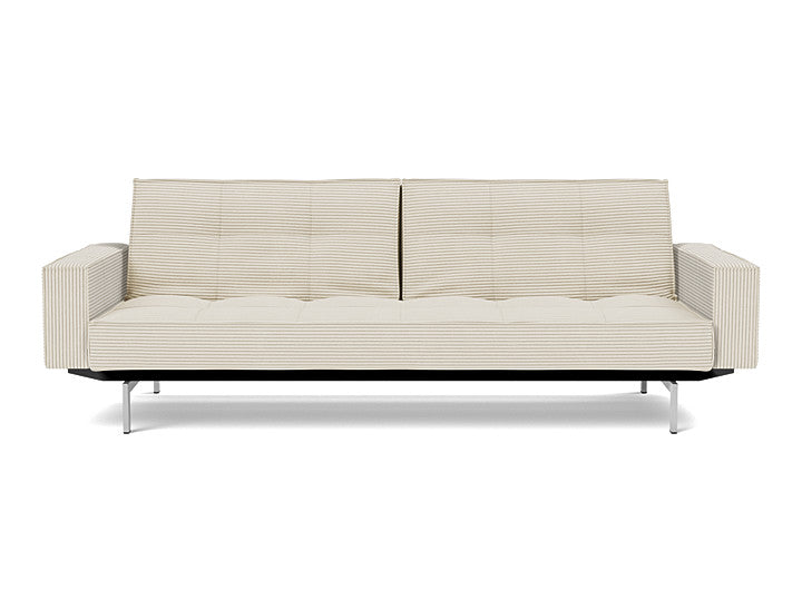 Splitback Chrome Sofa Bed With Arms - variant image