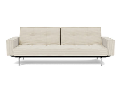 Splitback Chrome Sofa Bed With Arms - variant image