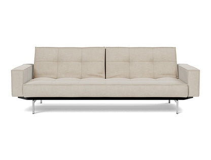 Splitback Chrome Sofa Bed With Arms - variant image