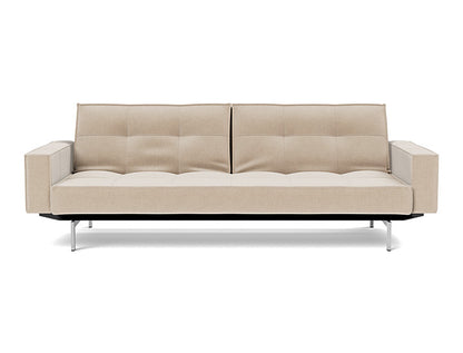 Splitback Chrome Sofa Bed With Arms - variant image