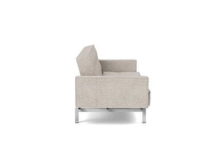 Splitback Chrome Sofa Bed With Arms - angle 2