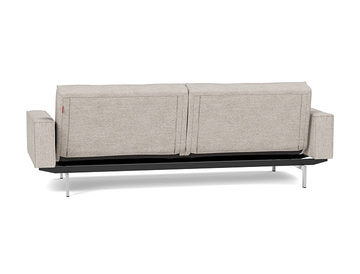 Splitback Chrome Sofa Bed With Arms - angle 3