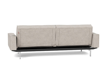 Splitback Chrome Sofa Bed With Arms - angle 3