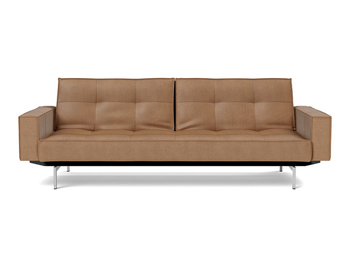 Splitback Chrome Sofa Bed With Arms - variant image