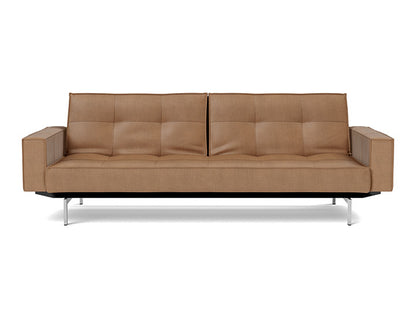 Splitback Chrome Sofa Bed With Arms - variant image
