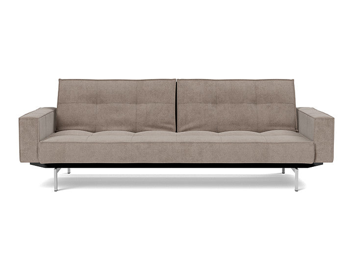 Splitback Chrome Sofa Bed With Arms - variant image