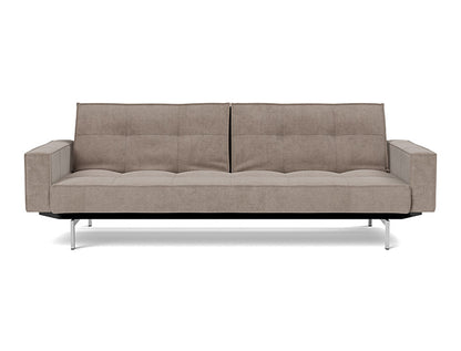 Splitback Chrome Sofa Bed With Arms - variant image