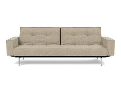 Splitback Chrome Sofa Bed With Arms - variant image