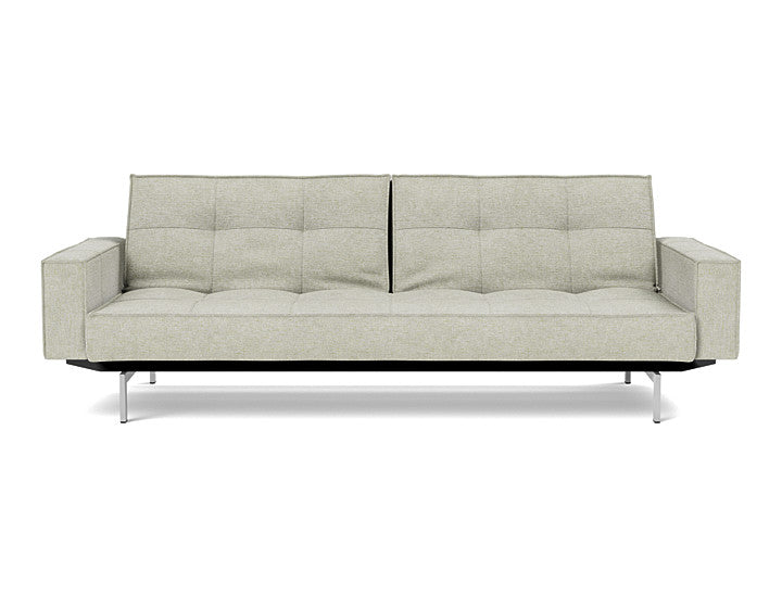 Splitback Chrome Sofa Bed With Arms - variant image