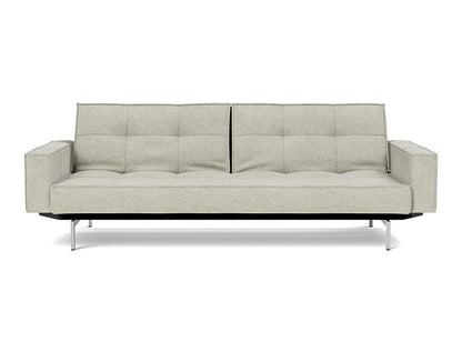 Splitback Chrome Sofa Bed With Arms - variant image