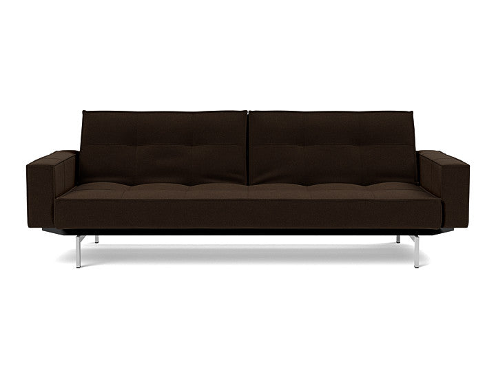 Splitback Chrome Sofa Bed With Arms - variant image