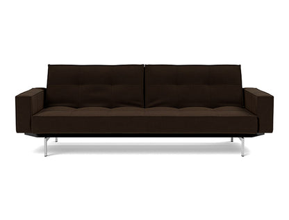 Splitback Chrome Sofa Bed With Arms - variant image