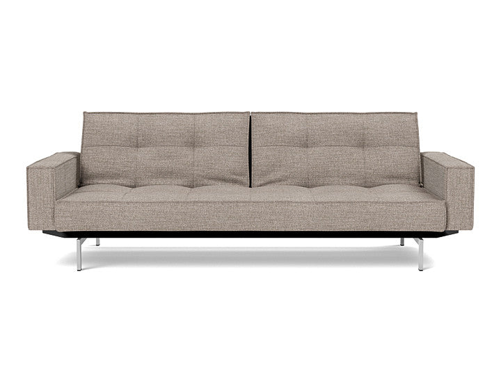 Splitback Chrome Sofa Bed With Arms - variant image