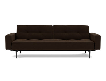 Dublexo Styletto Sofa Bed Black Wood With Arms - variant image