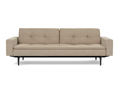 Dublexo Styletto Sofa Bed Black Wood With Arms - variant image