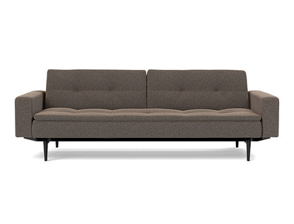 Dublexo Styletto Sofa Bed Black Wood With Arms - variant image
