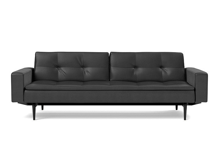 Dublexo Styletto Sofa Bed Black Wood With Arms - variant image
