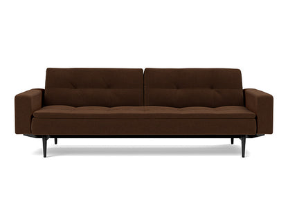 Dublexo Styletto Sofa Bed Black Wood With Arms - variant image