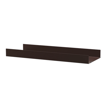 Metal shelf high edge - W78 x D20, Dark brown