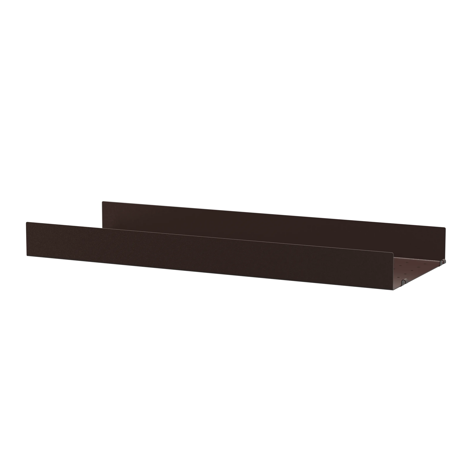 Metal shelf high edge - W78 x D20, Dark brown - image 2