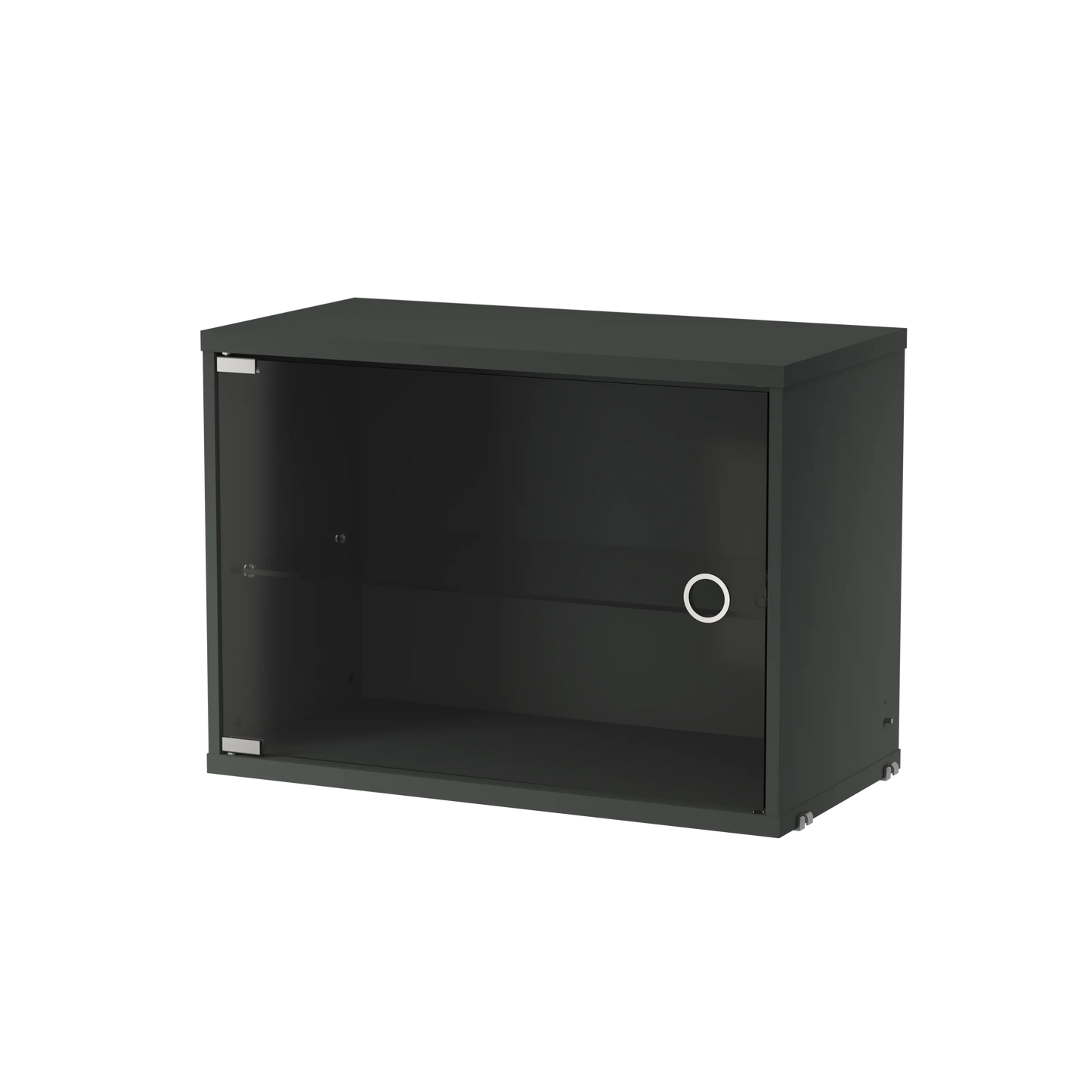 Display cabinet with swing glass door - W58 x D30 x H42, Dark grey - image 3