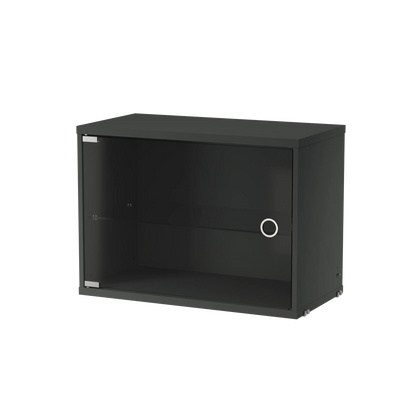 Display cabinet with swing glass door - W58 x D30 x H42, Dark grey - image 3