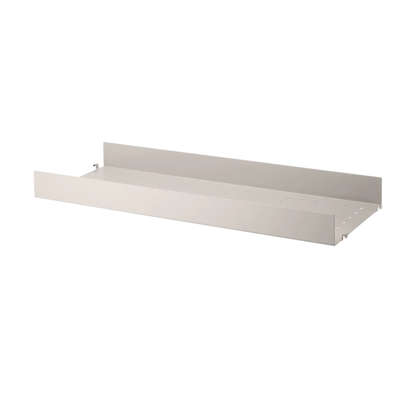 Metal shelf high edge - W78 x D30, Beige