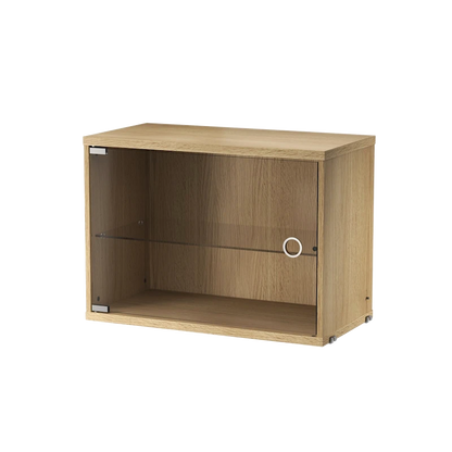 Display cabinet with swing glass door - W58 x D30 x H42, Oak