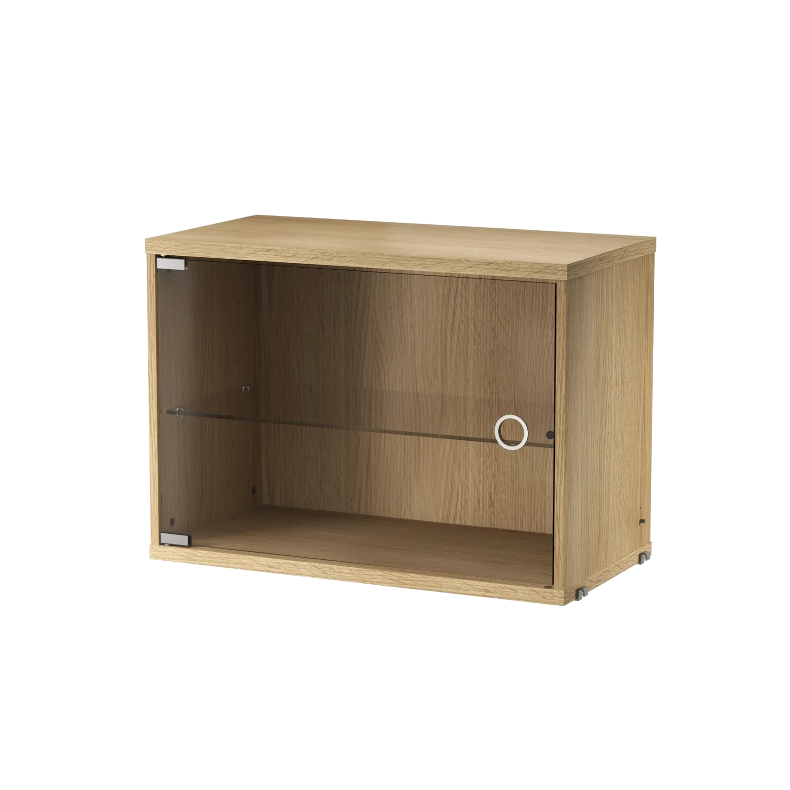 Display cabinet with swing glass door - W58 x D30 x H42, Oak - image 2