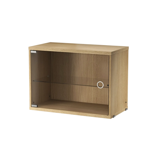 Display cabinet with swing glass door - W58 x D30 x H42, Oak - image 2