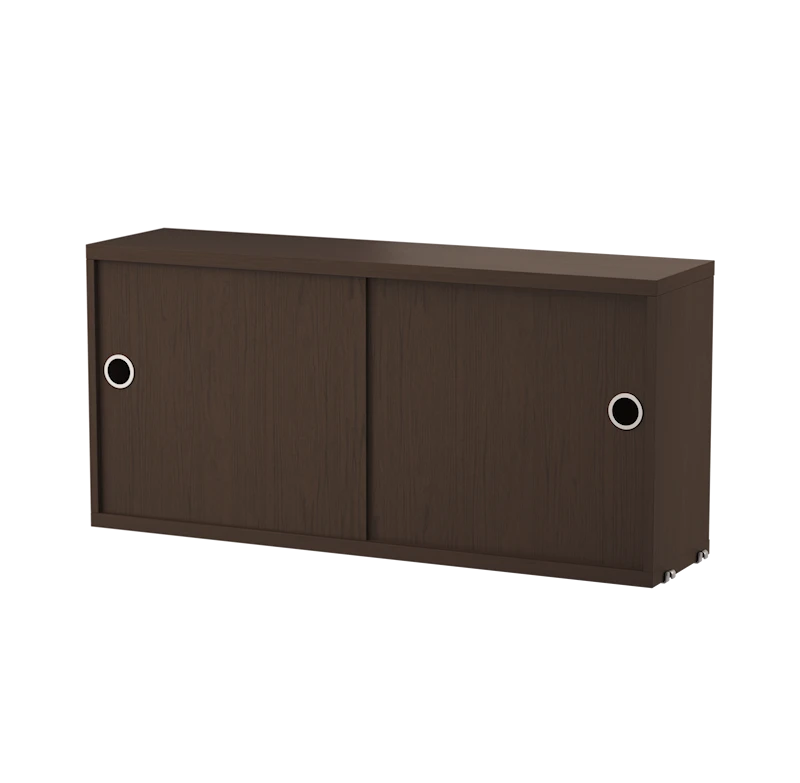 Cabinet with sliding door - W78 x D20 x H37, Dark oak
