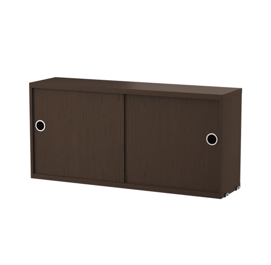 Cabinet with sliding door - W78 x D20 x H37, Dark oak