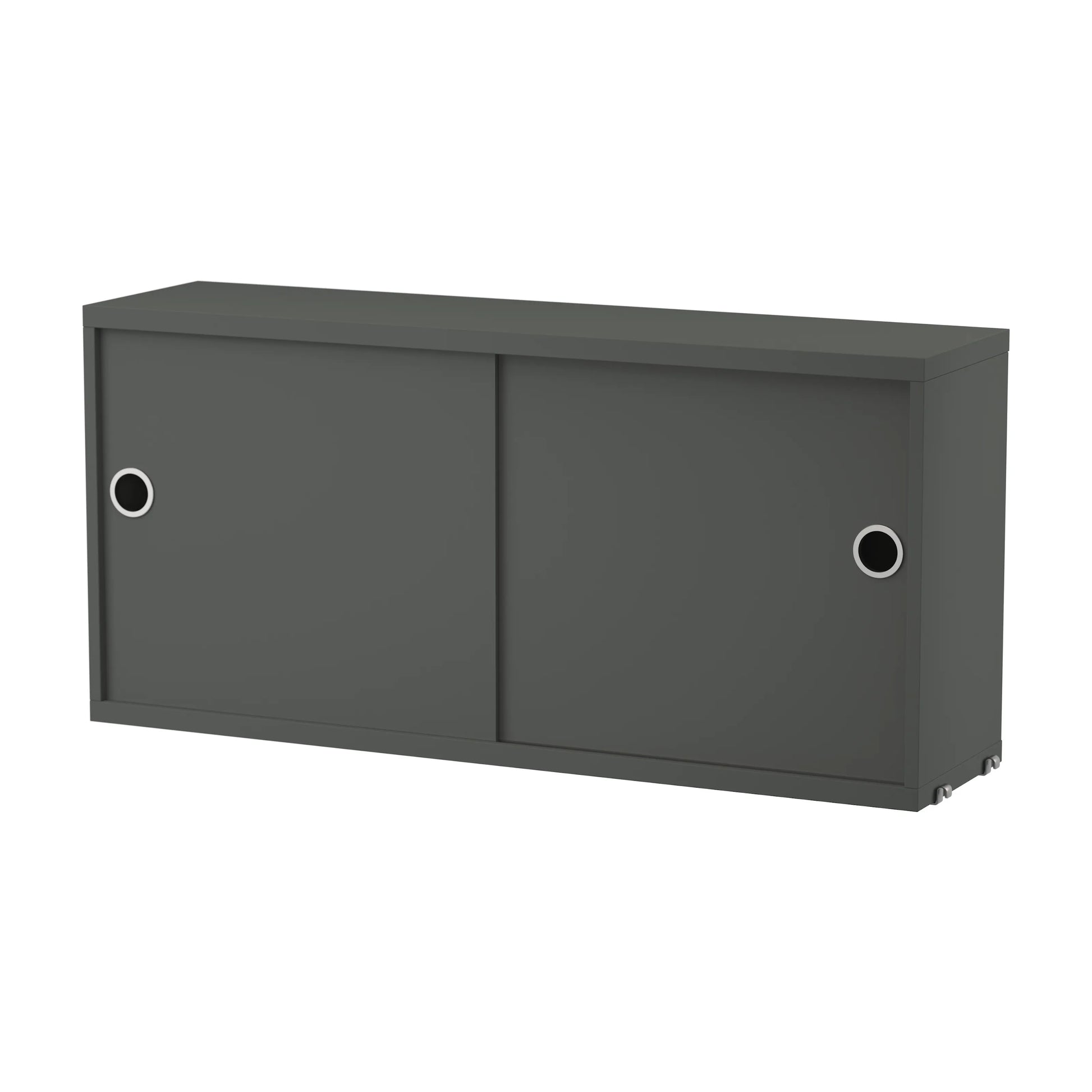 Cabinet with sliding door - W78 x D20 x H37, Dark grey - image 4