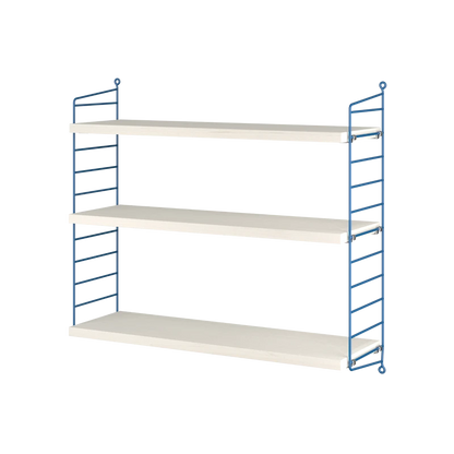 String 1949-2024 - W60 x D20 x H60, Blue/White oiled pine