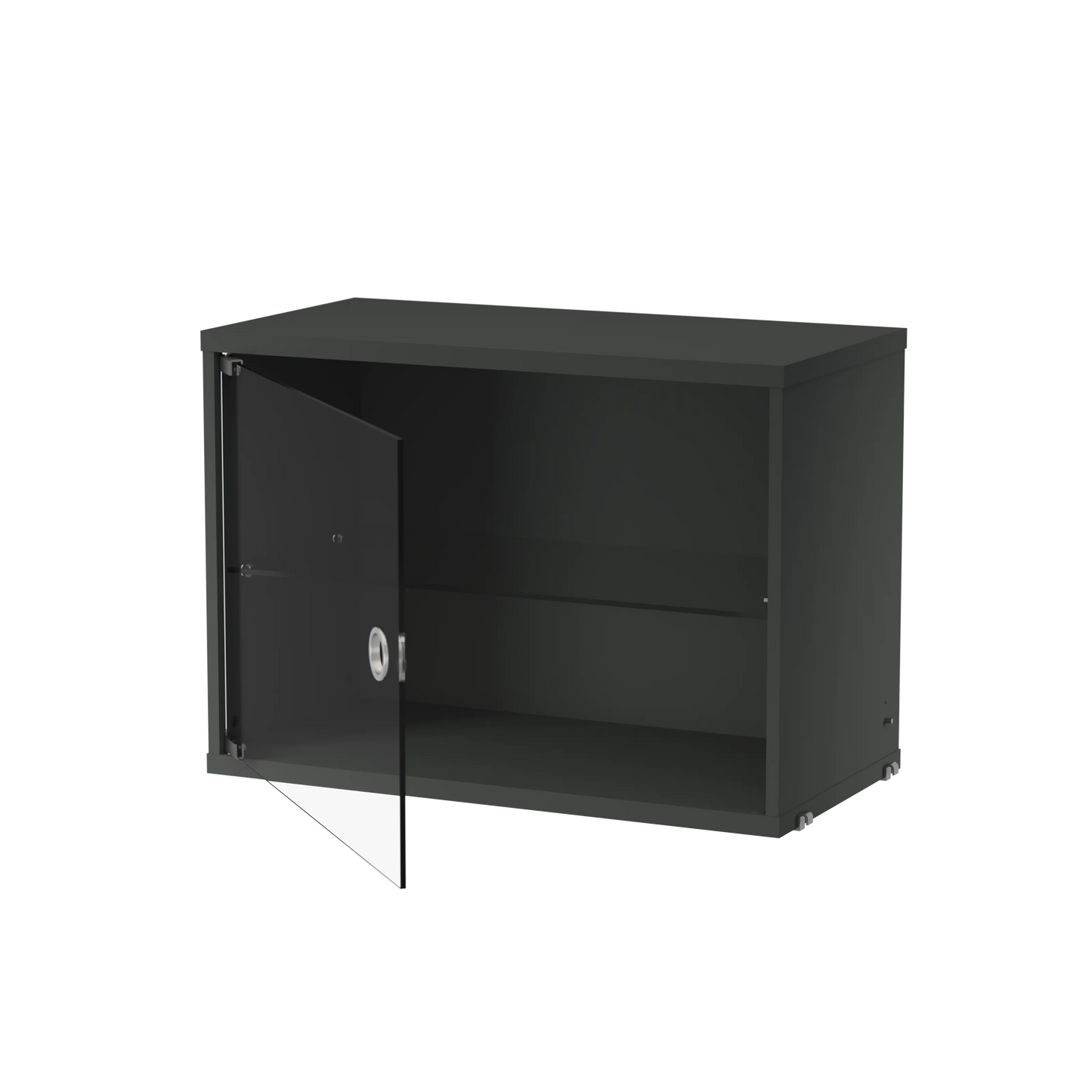 Display cabinet with swing glass door - W58 x D30 x H42, Dark grey - image 2