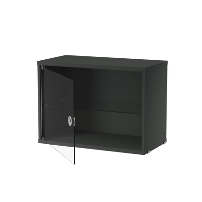 Display cabinet with swing glass door - W58 x D30 x H42, Dark grey - image 2