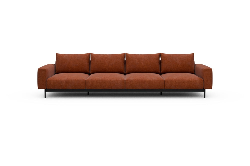 Arthon Modular Sofa - A4 - 335 x 100 cm - 4 Seater - 412 Esina Rust Orange