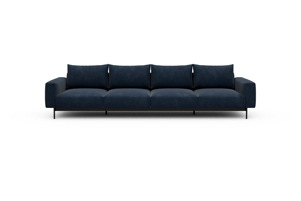 Arthon Modular Sofa - A4 - 335 x 100 cm - 4 Seater - 414 Esina Indigo Blue