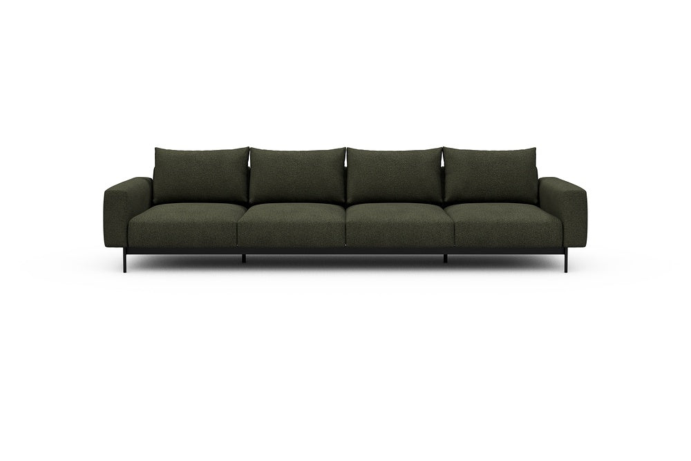 Arthon Modular Sofa - A4 - 335 x 100 cm - 4 Seater - 535 Bouclé Forest Green