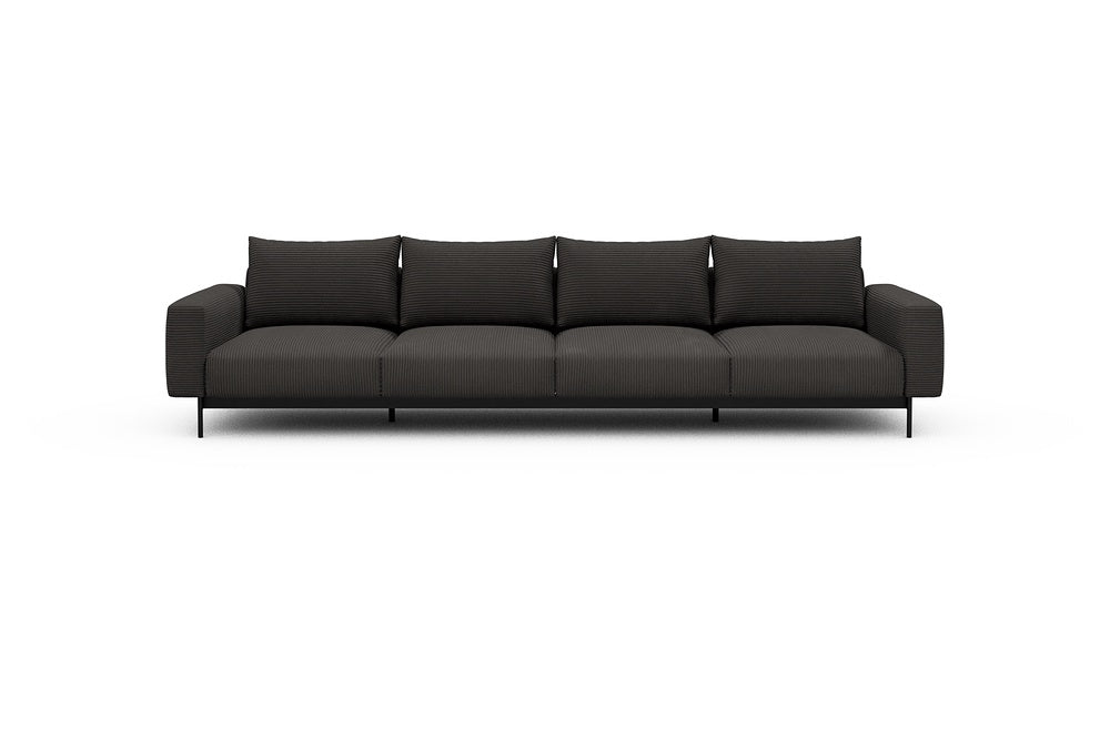 Arthon Modular Sofa - A4 - 335 x 100 cm - 4 Seater - 597 Corduroy Charcoal
