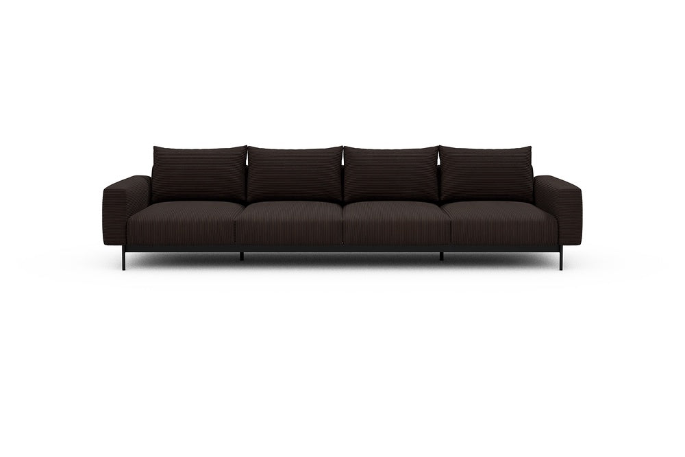 Arthon Modular Sofa - A4 - 335 x 100 cm - 4 Seater - 600 Corduroy Cocoa
