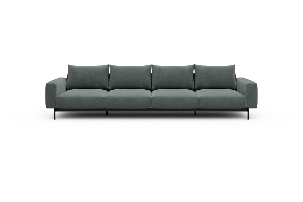 Arthon Modular Sofa - A4 - 335 x 100 cm - 4 Seater - 812 Smooth Smooth Silver Grey