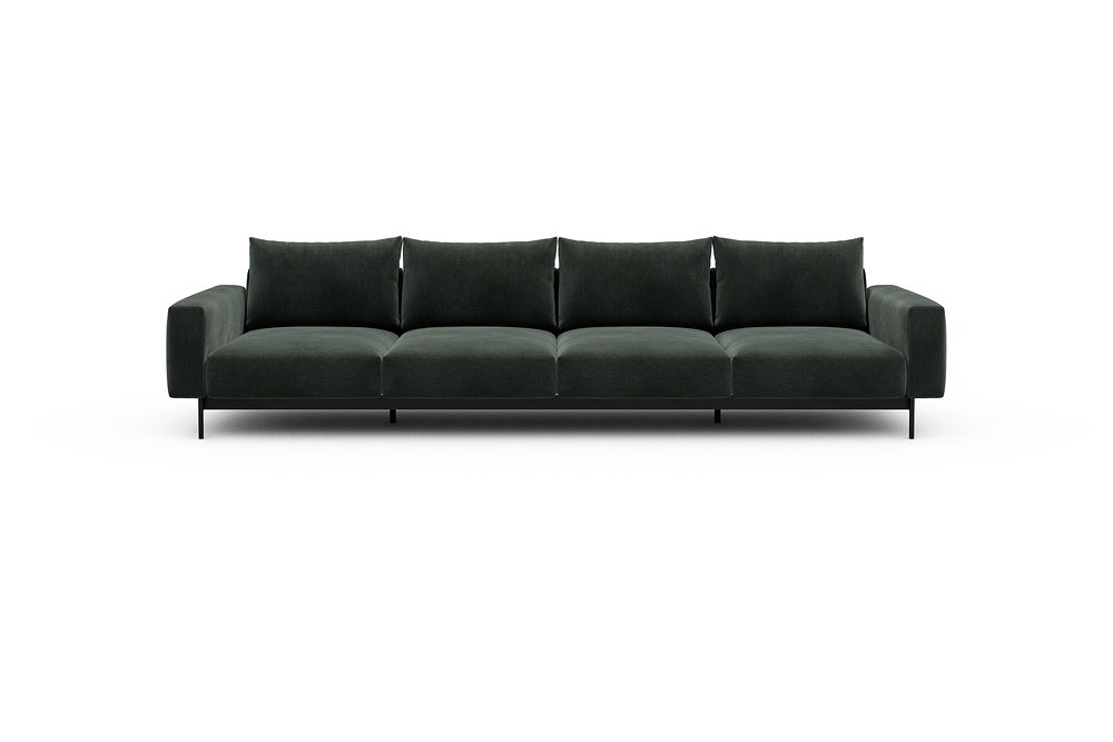 Arthon Modular Sofa - A4 - 335 x 100 cm - 4 Seater - 814 Smooth Laural Green